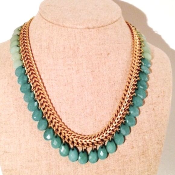 stella & dot ~ contessa jade statement necklace ~ vintage retired - Picture 1 of 11